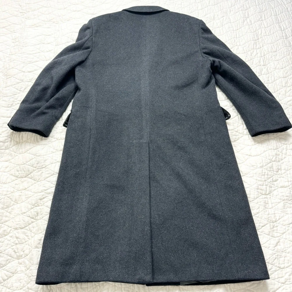 Mens Henry James Ltd Vtg Italy Cashmere Wool Three Button Long Overcoat Gray 42R - Picture 2 of 15